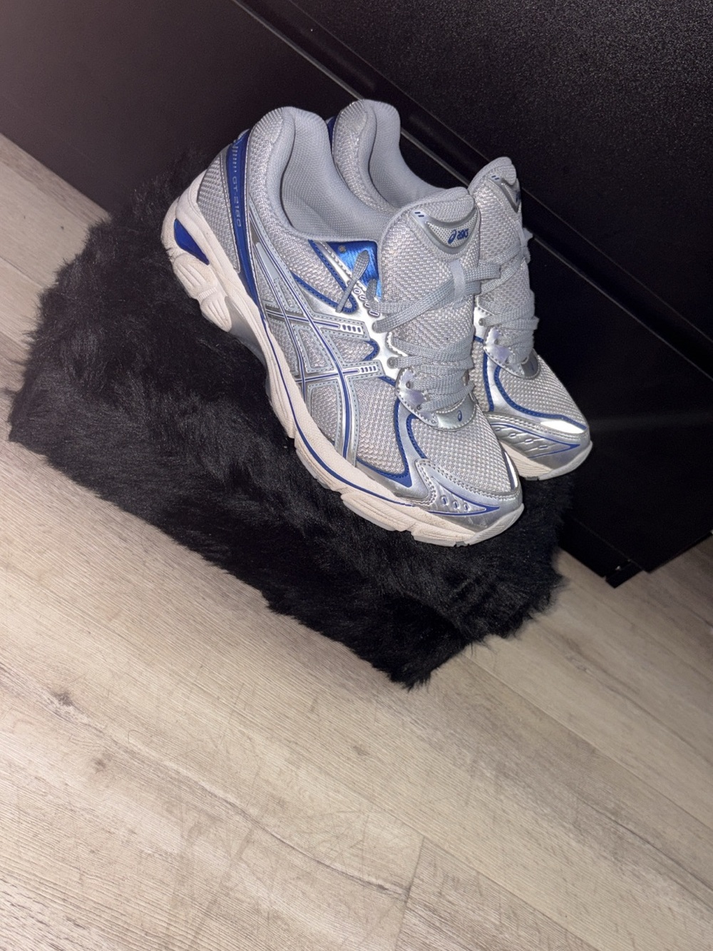 ASICS Women's Silver with Blue Accent Sneakers